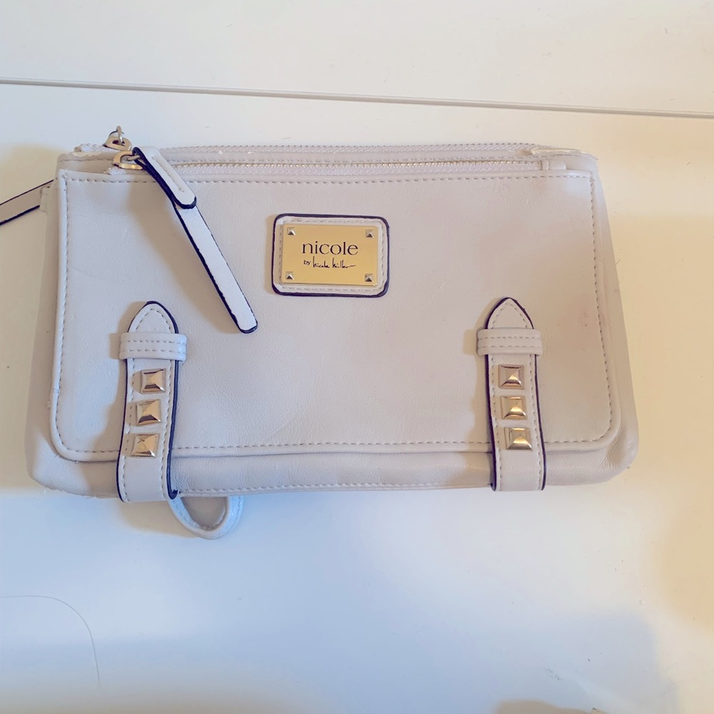 Nicole Miller Tan wristlet